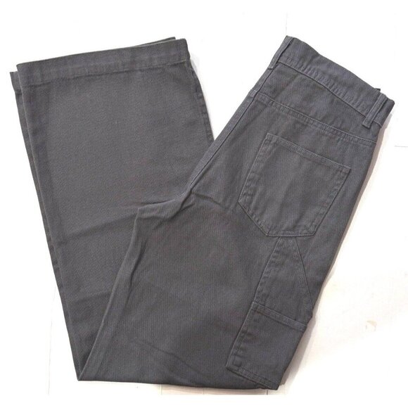 NO BOUNDARIES Canvas Carpenter Pants Mens 38x 31 Gray Loose Slouch Grunge NEW - Picture 5 of 13